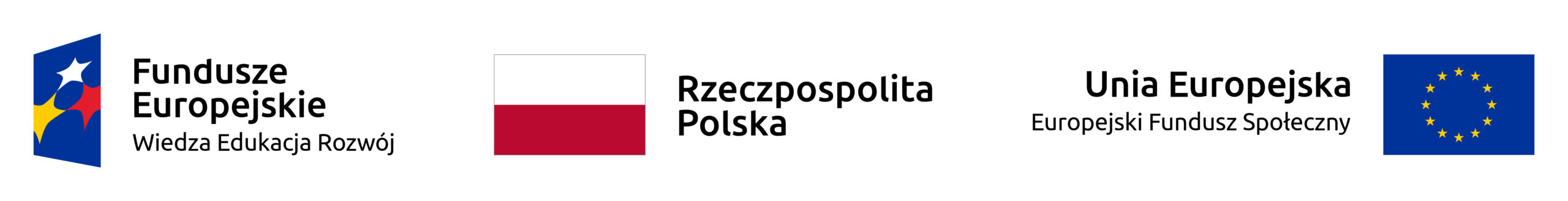 Logo: Fundusze Europejskie Wiedza Edukacja Rozwój. Flaga polski: Rzeczpospolita Polska. Logo: Unia Europejska Europejski Fundusz Społeczny.